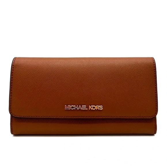 Michael Kors Large trifold Wallet Luggage Brown (NWT) - Picture 2 of 9